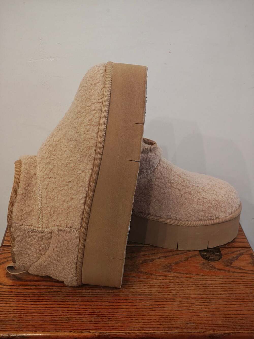 Rock & Candy Anatole Sherpa Fleece Platform Booties